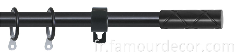 Black diamond pattern curtain rod